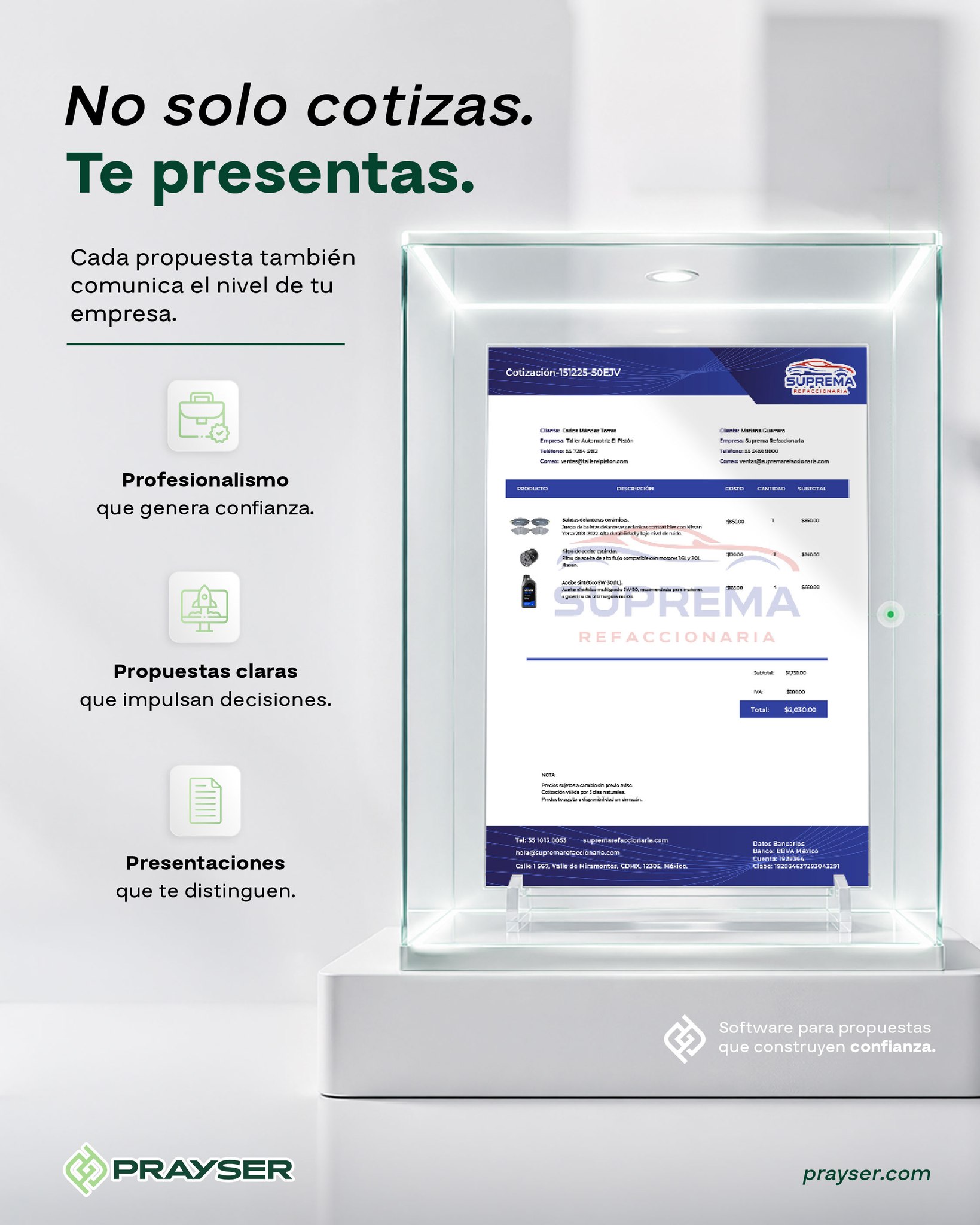 Una propuesta no solo entrega información. También deja una impresión. Antes de que el cliente pregunte, compare o decid